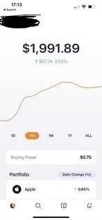 Stockpile investment portfolio funded with a gift card